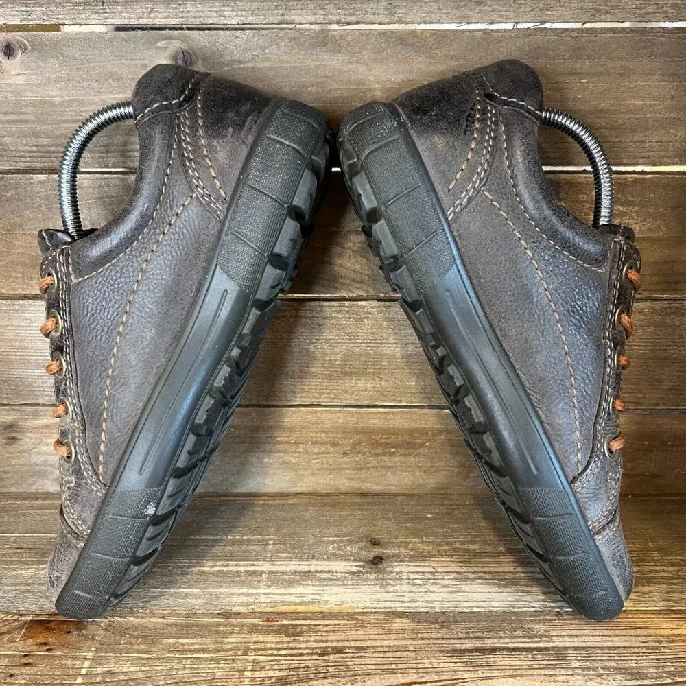 Womens Ecco Brown Pebbled Leather Low Comfort Shoes Sneakers Size EU 40 US 9-9.5 - Picture 4 of 6
